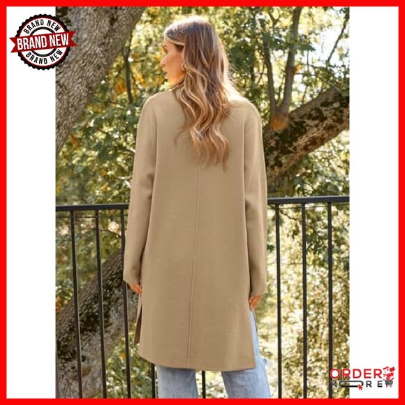 Oversized Cashmere Blend Cardigan Shawl Collar Winter Coatigan - Picture 6 of 8